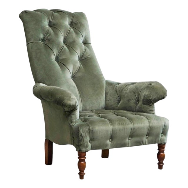 19th Century Horrix Brothers Lounge Chair in Velvet, the Netherlands For Sale
