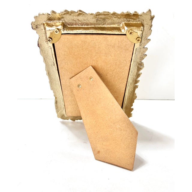 Gold Vintage Hollywood Regency Gilt Feather Picture Frame For Sale - Image 8 of 8