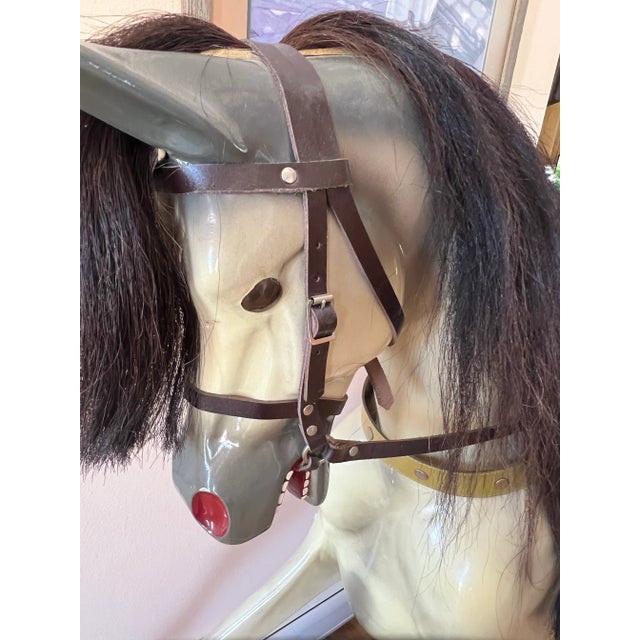 Vintage Haddon Fiberglass Bow Rocking Horse England Adult Size For Sale - Image 10 of 12