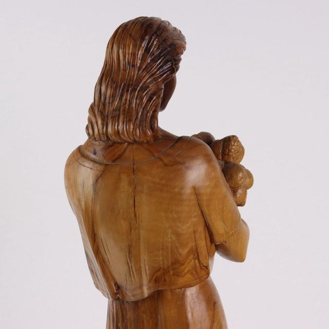 Antique Sculpture in Olive Wood For Sale - Image 9 of 12