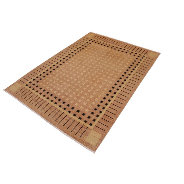 Transitional Bohemien Ziegler Nude Tan Hand-Knotted Wool Rug - 8'11'' X 11'8'' For Sale - Image 3 of 8