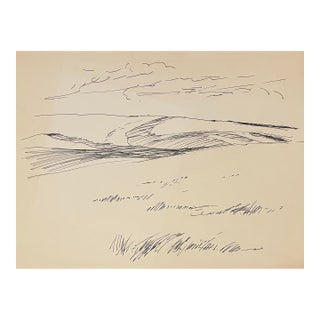 1960s Neil Metzler Walla Walla Washington Landscape Drawing For Sale