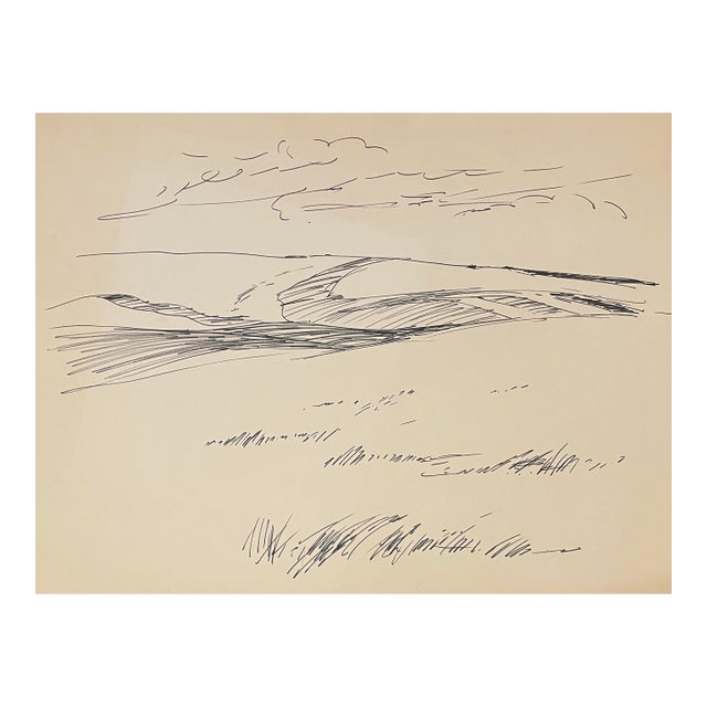 1960s Neil Metzler Walla Walla Washington Landscape Drawing For Sale