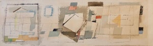 Louise Schatz, 1950's Modernist Watercolor Painting Israeli Bezalel School Bauhaus Style, 1959,
