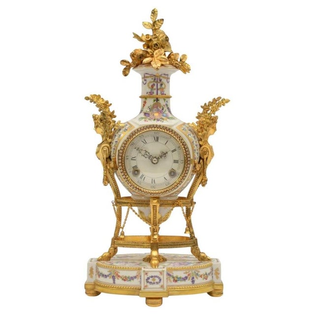 Marie Antoinette V&A Porcelain and Ormolu Mantel Clock, 1960s For Sale - Image 17 of 17