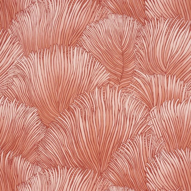 Schumacher Fondale Wallpaper In Pink For Sale