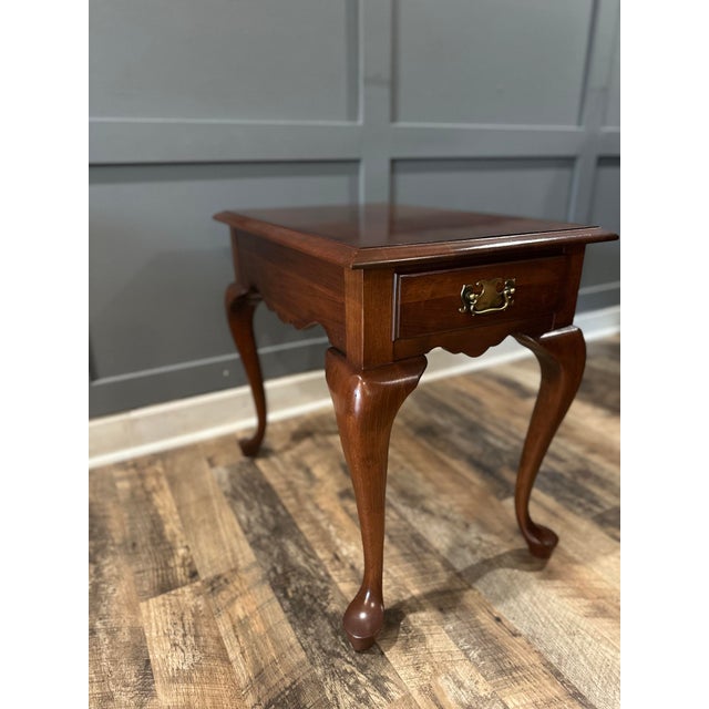 Queen Anne Vintage Pennsylvania House Solid Wood Queen Anne End Table For Sale - Image 3 of 12