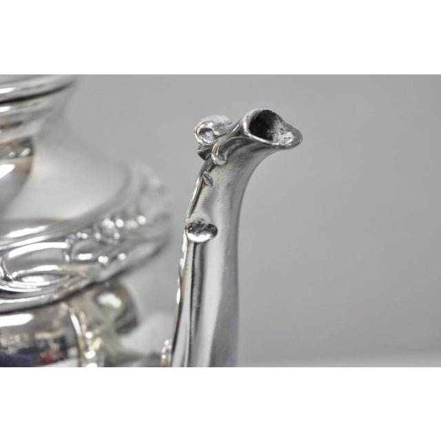 Silver Vintage Rogers & Bro "Exquisite" 4602 Victorian Silver Plated Coffee Pot Teapot For Sale - Image 8 of 14