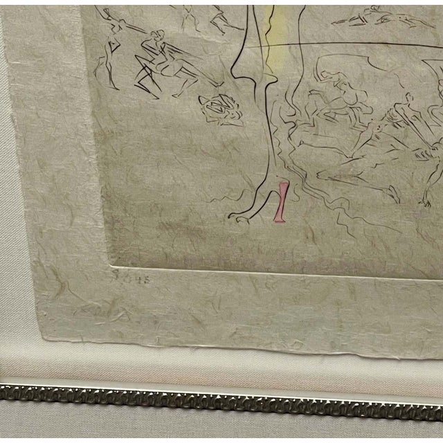 Salvador Dalí Salvador Dali "Les Fesses Piquantes" Original Hand Signed Custom Framed For Sale - Image 4 of 5