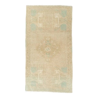 Turkish Mini Rug Oriental Hand Knotted Vintage Rug 1'7" x 2'11" #21239 For Sale