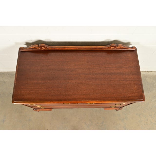Berkey & Gay Antique Queen Anne Burled Walnut Four-Drawer Dresser, Circa 1920s For Sale - Image 13 of 16