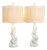 Faux Bois Solid White Plaster Tree Table Lamps -A Pair - Authentic 1950s - Serge Roche Style - Palm Beach Boho Chic For Sale