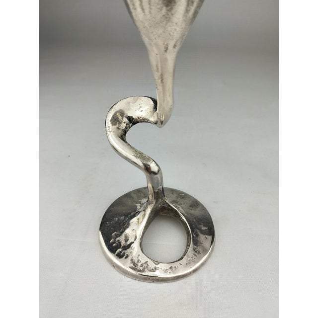 Silver Mid-Century Glass Bowl with Organically Shaped Metal Base by Kurt Jesch for Amadeo / Fratelli Tonini, 1970 For Sale - Image 8 of 12