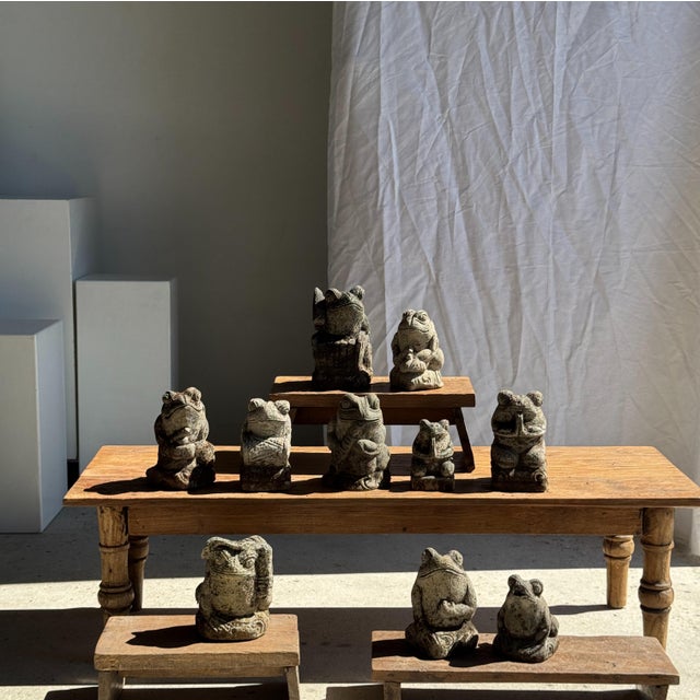 Small Balinese Limestone Frog Sculpture, 2000s For Sale - Image 9 of 18