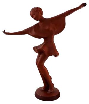 Austrian Keramos Dancing Woman Figure in Red Clay, 1940s