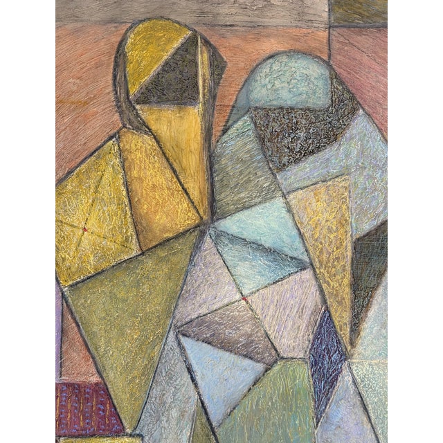 Vintage Abstract Family Portrait Painting For Sale In Boston - Image 6 of 12