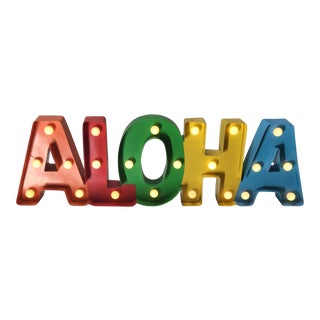 1980s Pop Art Aloha Sign in Orange, Red, Green, Yellow and Blue For Sale