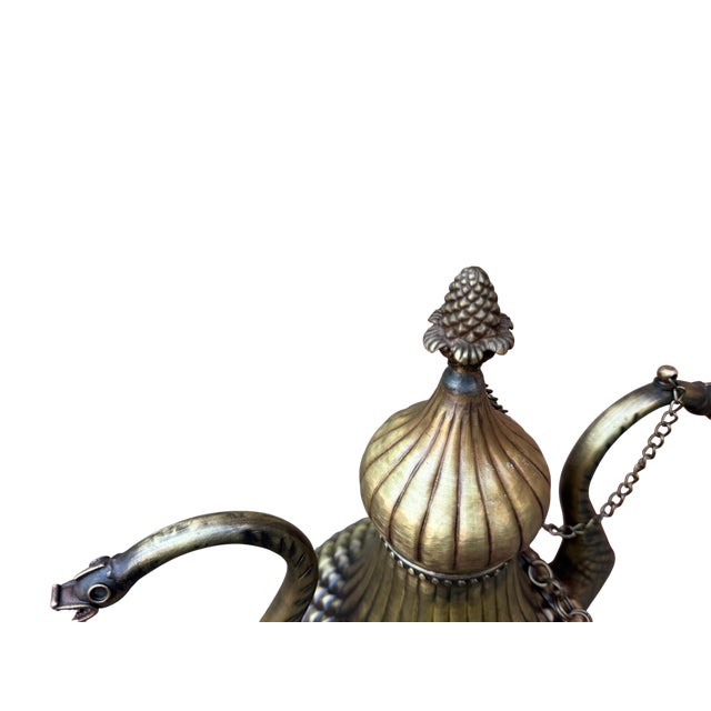 Metal Diamond Planished Brass Pitcher For Sale - Image 7 of 15