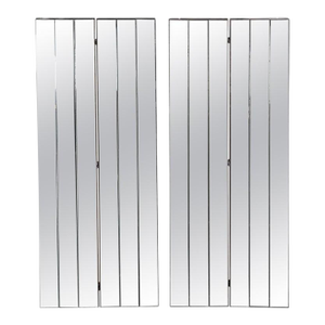 Pair of Late 20th Century Large Postmodern Beveled Mirrored Bifold Screens