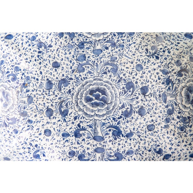 Delft Rare 18th Century Dutch Delft Faience Floral Patterned Lobed Dish Bowl For Sale - Image 4 of 12