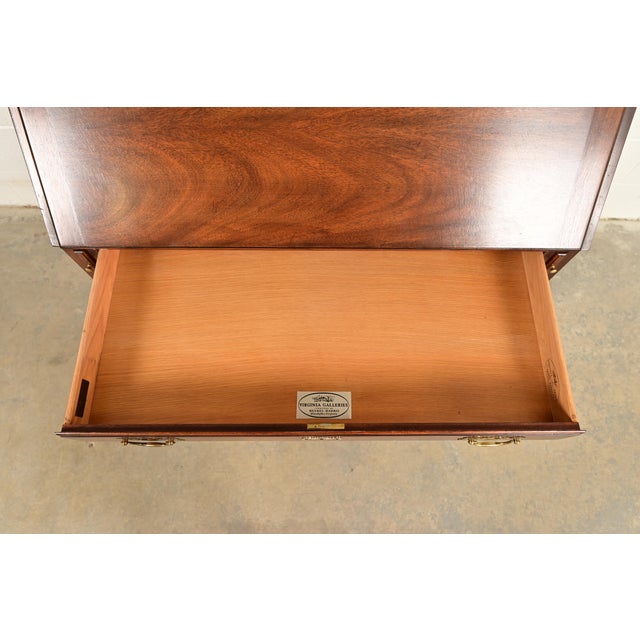 Brown Henkel Harris Georgian Solid Mahogany Drop Front Secretary Desk With Bookcase Hutch, 1969 For Sale - Image 8 of 18