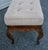 French Country Window Bench Vintage Tufted Upholstered Carved End Stool For Sale - Image 11 of 15