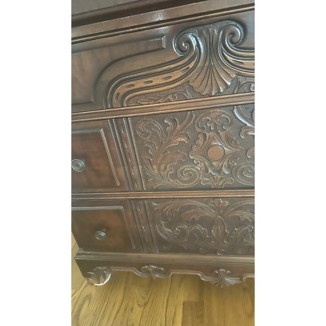 Secretary with drop down desk. Great storage and charm. Small damage to one leg but damaged piece included for easy...