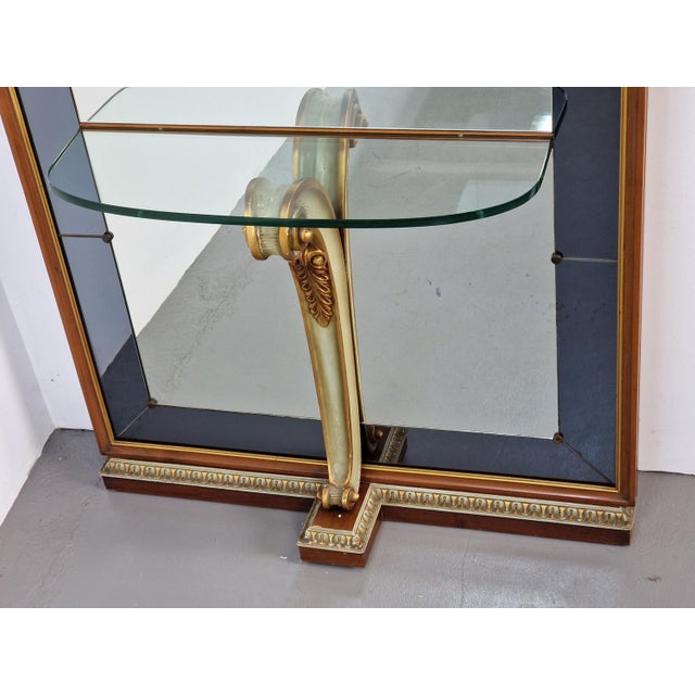 Vintage Floor Mirror with Console Table from Cristal Art, Italy, 1960s For Sale - Image 12 of 18