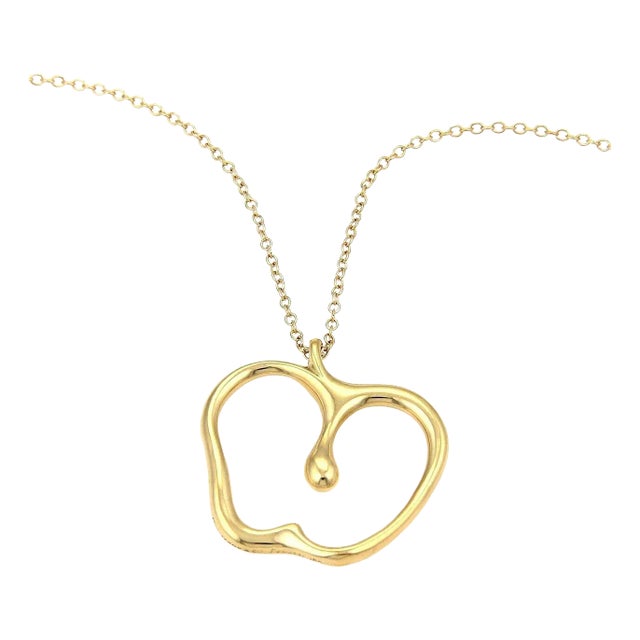 Tiffany & Co. Peretti 18k Yellow Gold Large Apple Pendant & Chain For Sale