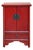 Oriental Distressed Red Medallion Hardware End Table Nightstand For Sale