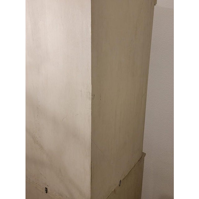 Antique Swedish Corner Cabinet in Gustavian Style With Swans-Neck Style Top For Sale - Image 12 of 14