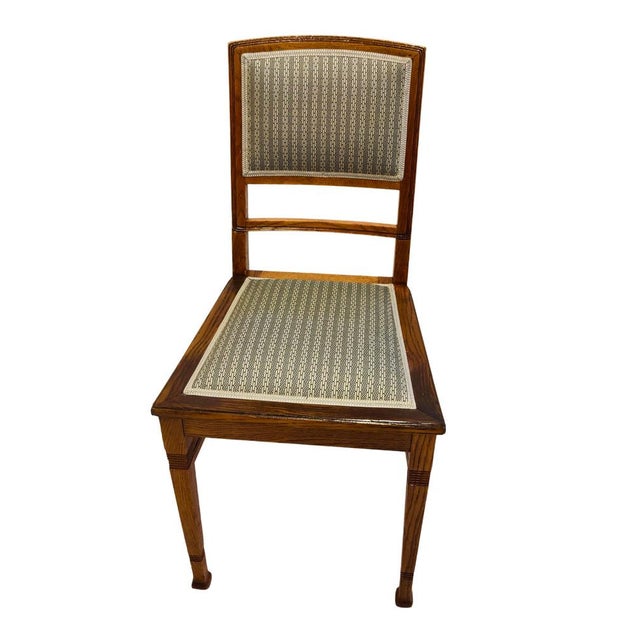 German Art Nouveau Oak Chair, 1900s For Sale - Image 5 of 7