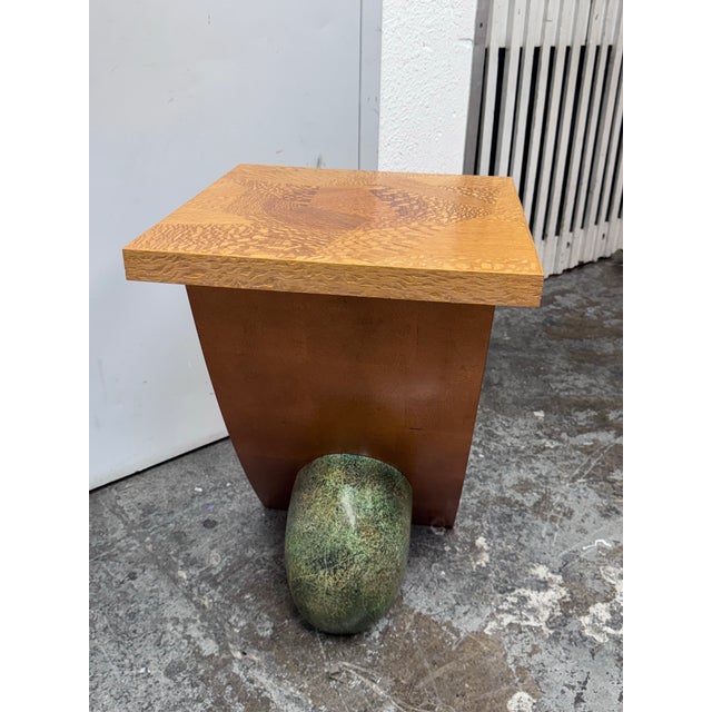 Circa 1992 Memphis Side Side Table With Egg Shaped Faux Stone Base For Sale In San Francisco - Image 6 of 12