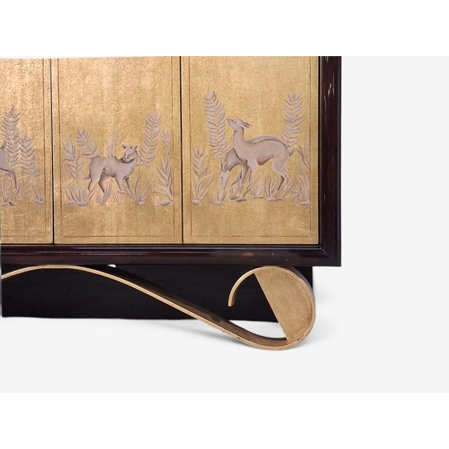 Brown Jean De Merry, Rare Cassetto Cabinet, Gilt Polychrome, Mahogany, France, 2010s For Sale - Image 8 of 11