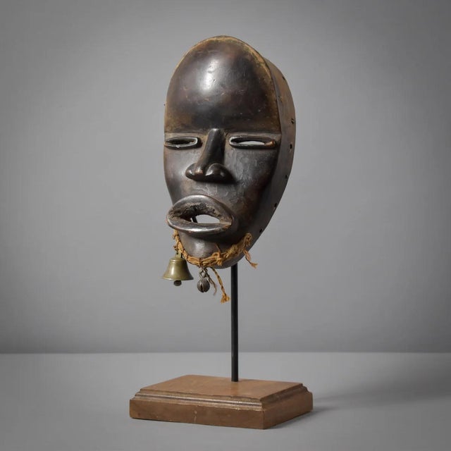 Early 20th Century Dan Dean Gle Mask with Bells on Custom Stand For Sale In Denver - Image 6 of 11