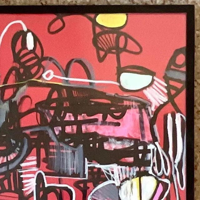 Vintage Abstract Signed Original Oil on Paper For Sale - Image 9 of 13