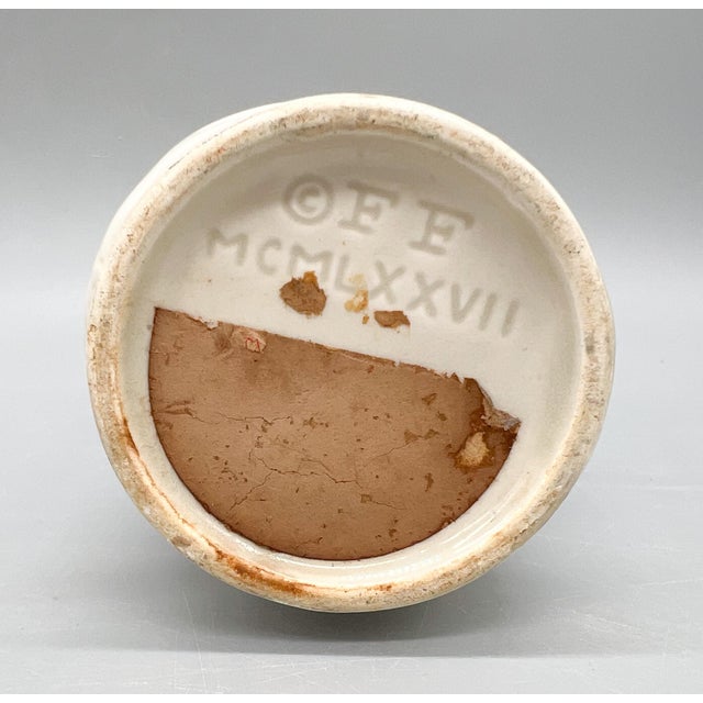 1970s Fitz & Floyd Blanc De Chine Ceramic Dragon Vase – Asian Style High Relief Cylinder For Sale - Image 10 of 11