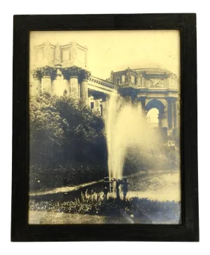 1915 Fountain at Lagoon Palace of Fine Arts Triptych Framed Photo