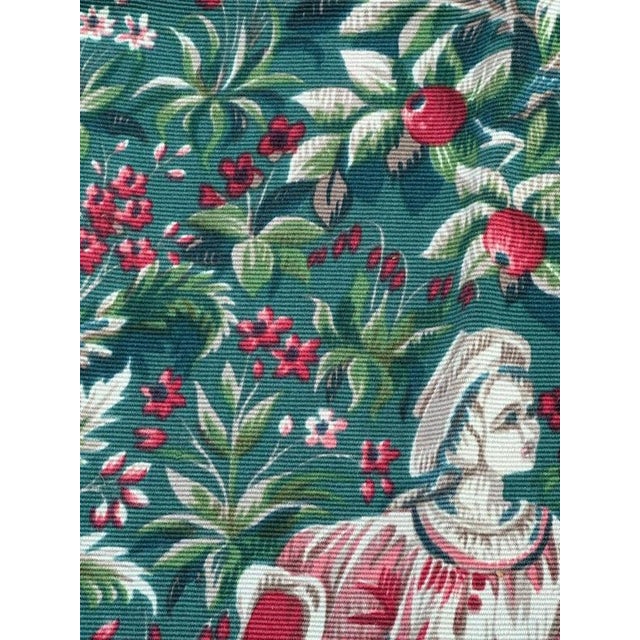 Cream Vintage French Aubusson Screen Printed Tapestry with Medieval Design, 1960s For Sale - Image 8 of 18