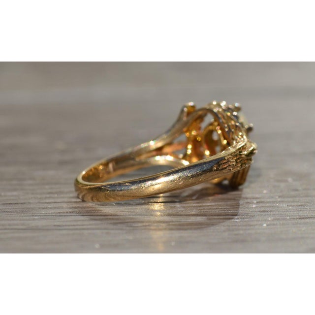 The Casnovia: Ladies Vintage 14K Gold Cocktail Ring set with Opal For Sale In Philadelphia - Image 6 of 10