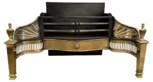 Antique English Brass Fire Grate, 1890