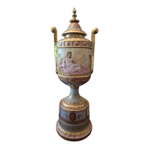 Antique Original Signed Pink Royal Vienna Museum Urn
