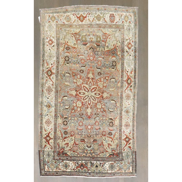 Persian Antique Zabihi Collection Gray Persian Sarouk Ferehan Rug For Sale - Image 3 of 8