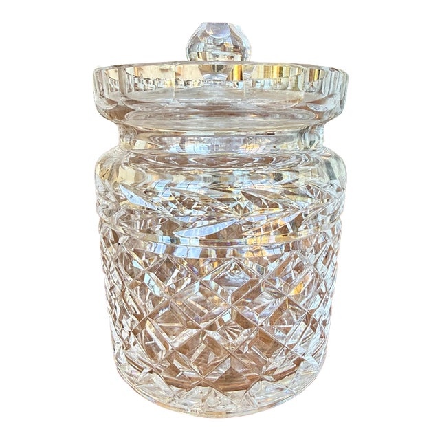 Vintage Waterford Crystal Lismore Biscuit Jar and Lid For Sale