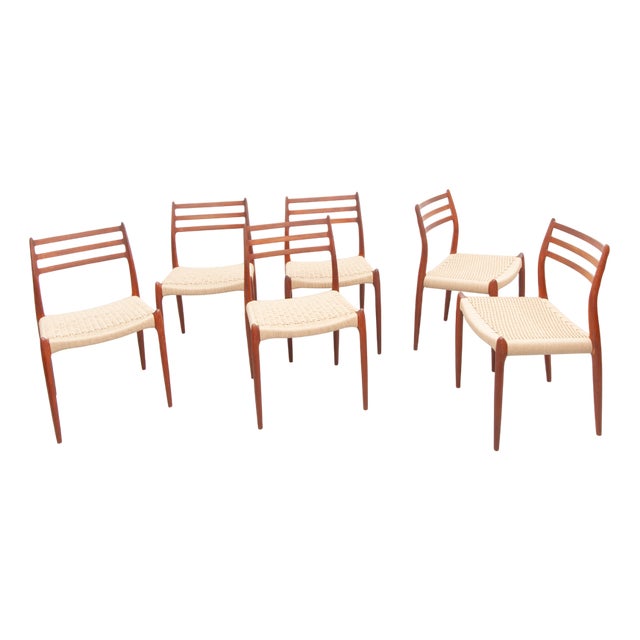 Model 78 Dining Chairs in Teak by Niels Otto Møller for J.L. Møller Møbelfabrik, 1950s, Set of 6 For Sale
