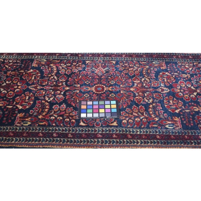 Navy Blue Antique Sarouk Rug 2' x 4' For Sale - Image 8 of 9