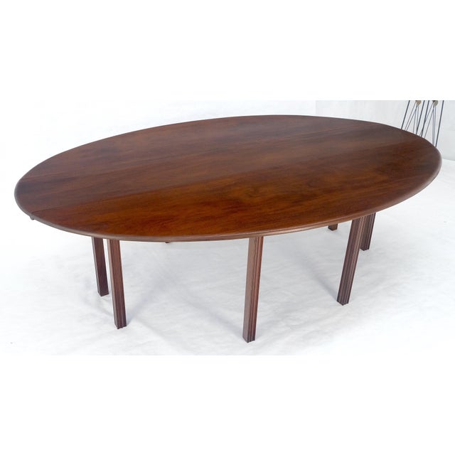 Mid-Century Modern Solid Walnut Very Fine Large 8' Long Console 24" Drop Leaf Dining Console Table For Sale - Image 3 of 11