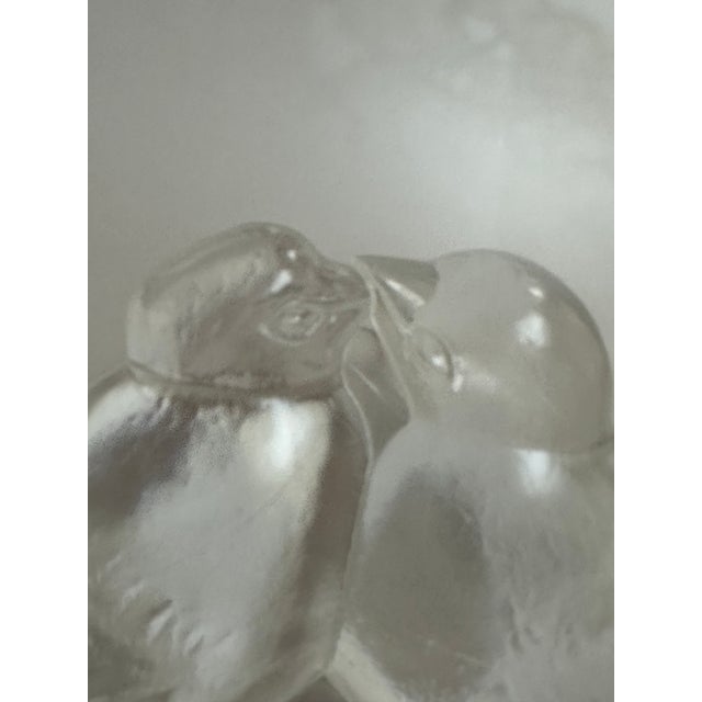 1938 Vintage Sign Verlys Frosted/Clear "Love Birds" Glass Vase For Sale - Image 10 of 17