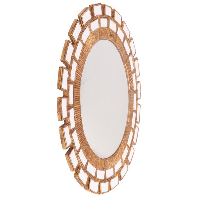 Line Vautrin A Snow White Glass and Resin Mirror, in the Manner of Line Vautrin. Contemporary. For Sale - Image 4 of 7