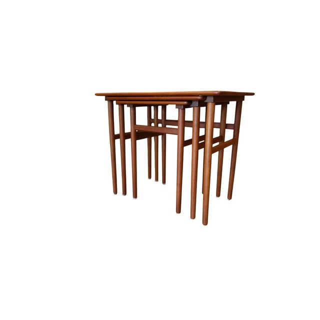 Mid-Century Modern Vintage Danish Nesting Tables, 1960s, Set of 3 For Sale - Image 3 of 16